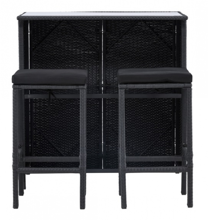 Barset \'Hovmanstorp\' - Zwart in de groep Meubels / Tafels / Eetset bij Reforma (6941-100)