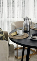 Eettafel \'Black Wood\' Rond 120cm - Zwart
