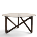 Salontafel \'Modica\' Ø80 – Walnoot/Glas