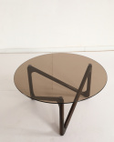 Salontafel \'Modica\' Ø80 – Walnoot/Glas