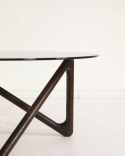 Salontafel \'Modica\' Ø80 – Walnoot/Glas
