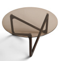 Salontafel \'Modica\' Ø80 – Walnoot/Glas