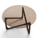 Salontafel \'Modica\' Ø80 – Walnoot/Glas