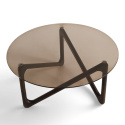 Salontafel \'Modica\' Ø80 – Walnoot/Glas