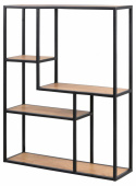 Wandplank \'Hydra\' 75cm  - Zwart/Natuurlijk