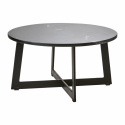 Salontafel \'Milan L\' rond 70cm - Zwart/marmer