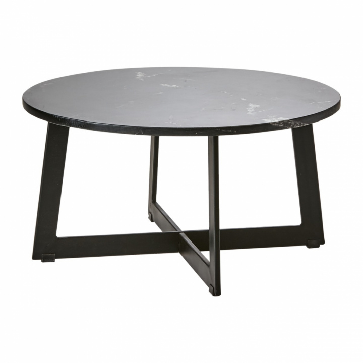 Salontafel \'Milan L\' rond 70cm - Zwart/marmer in de groep Meubels / Tafels / Salontafels bij Reforma (797-387-60)