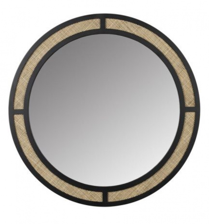 Spiegel \'Aida\' Rond - Natuur/Zwart in de groep Inrichting / Decoratie / Spiegels bij Reforma (8100048)