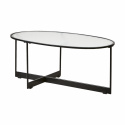 Salontafel \'Milan\' 90x50cm - Zwart/glas