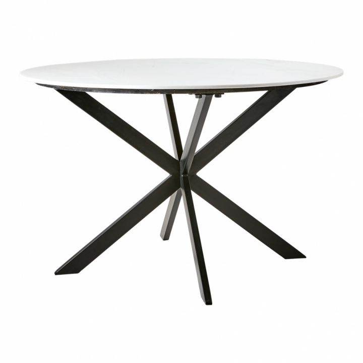 Eettafel \'Milan\' rond 120cm - Wit/zwart in de groep Meubels / Tafels / Ronde eettafels bij Reforma (811-729-10)
