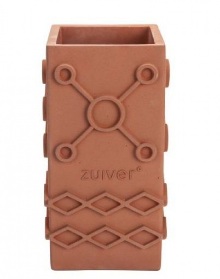 Vaasje \'Graphic Square\' - Terra in de groep Inrichting / Decoratie / Potten bij Reforma (8200065)