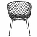 Loungestoel \'Kama\' - Zwart/Rotan