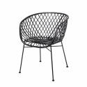 Loungestoel \'Kama\' - Zwart/Rotan