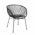 Loungestoel \'Kama\' - Zwart/Rotan