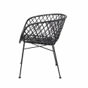 Loungestoel \'Kama\' - Zwart/Rotan