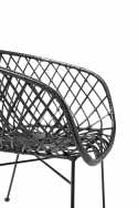Loungestoel \'Kama\' - Zwart/Rotan
