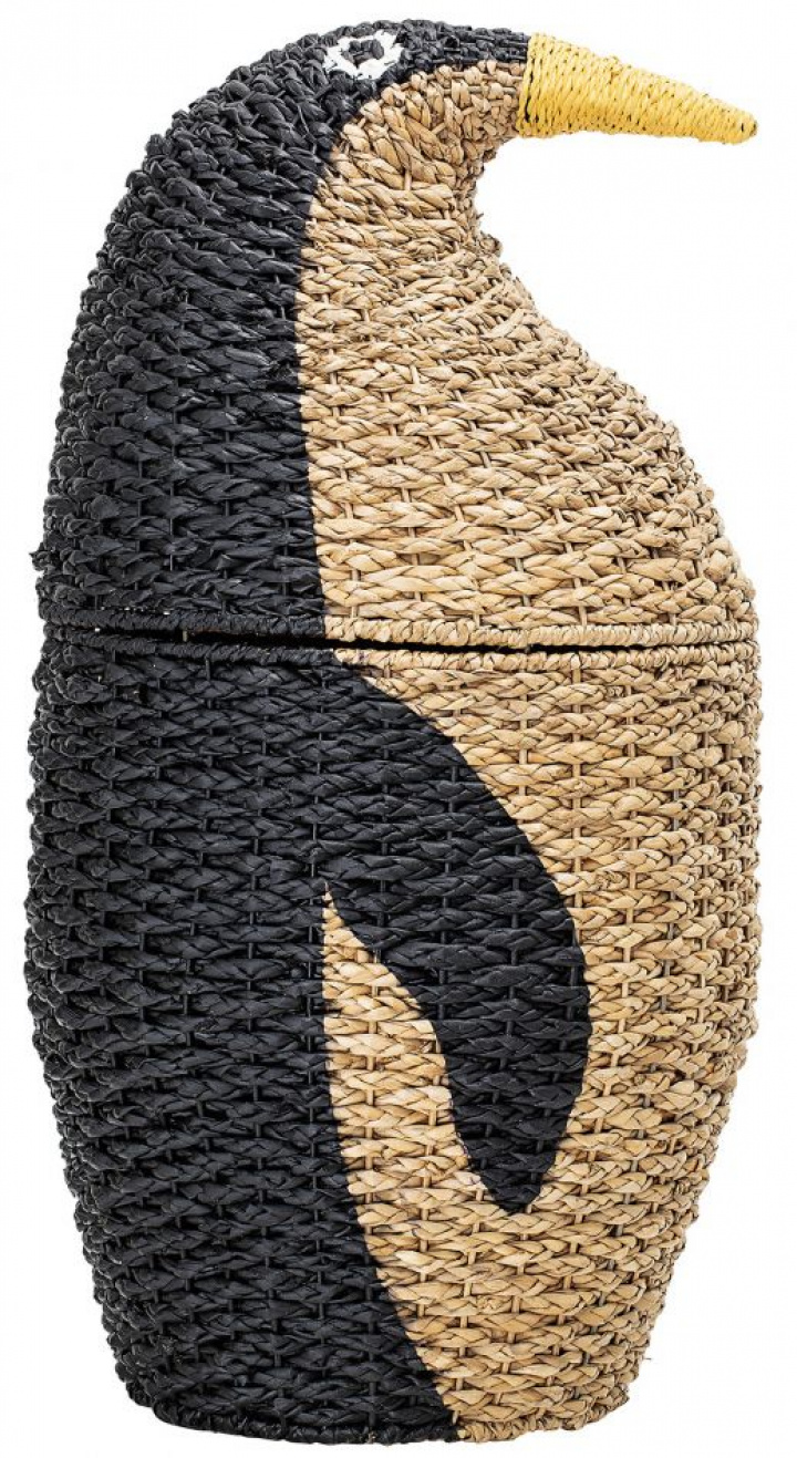 Mand met deksel \'Pingvin\' - Zwart/Natuur in de groep Meubels / Planken & opslag / Dozen & Manden bij Reforma (82043346)