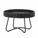 Salontafel \'Hattie\' 60cm Rond - Zwart/Riet