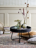 Salontafel \'Hattie\' 60cm Rond - Zwart/Riet