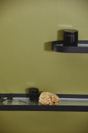 Plank met glas \'SOTRA\' L - Zwart 