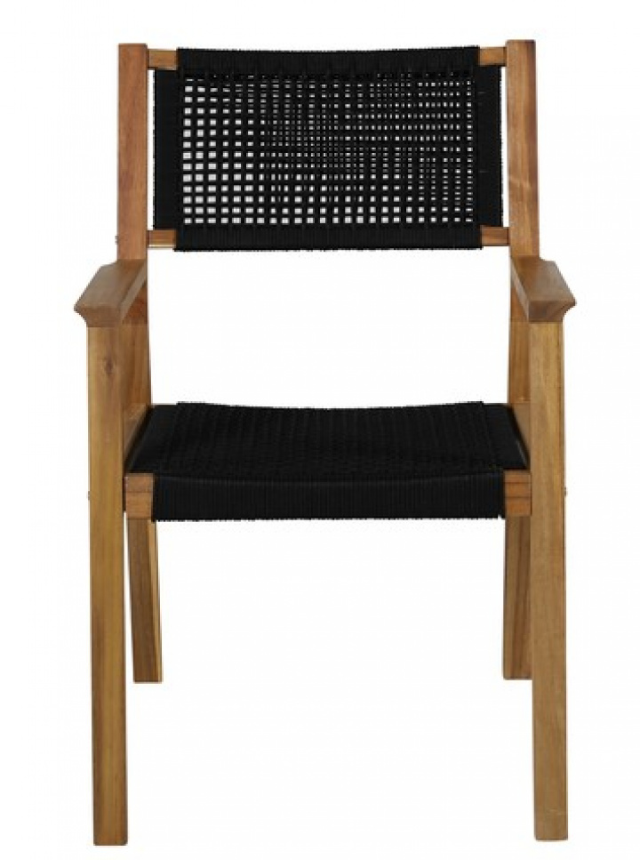 Eetstoel \'Lindby\' - Zwart/Natuur in de groep Meubels / Tuinmeubelen / Tuin stoelen bij Reforma (9605-076)