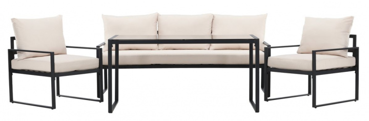 Loungeset \'Vico\' - Zwart in de groep Meubels / Tuinmeubelen / Buiten groepen bij Reforma (9784-000)
