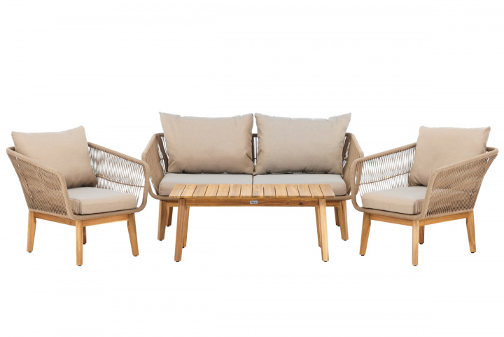 \'Chania\' loungeset - beige/natuurlijk in de groep Banken & Dagbedden bij Reforma (9935-027)