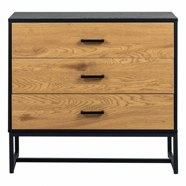 Dressoir \'Amster\' - Eik/Zwart in de groep Meubels / Planken & opslag / Lades bij Reforma (AMSTERCD01)