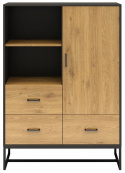 Kast \'Amster\' - Eik/Zwart
