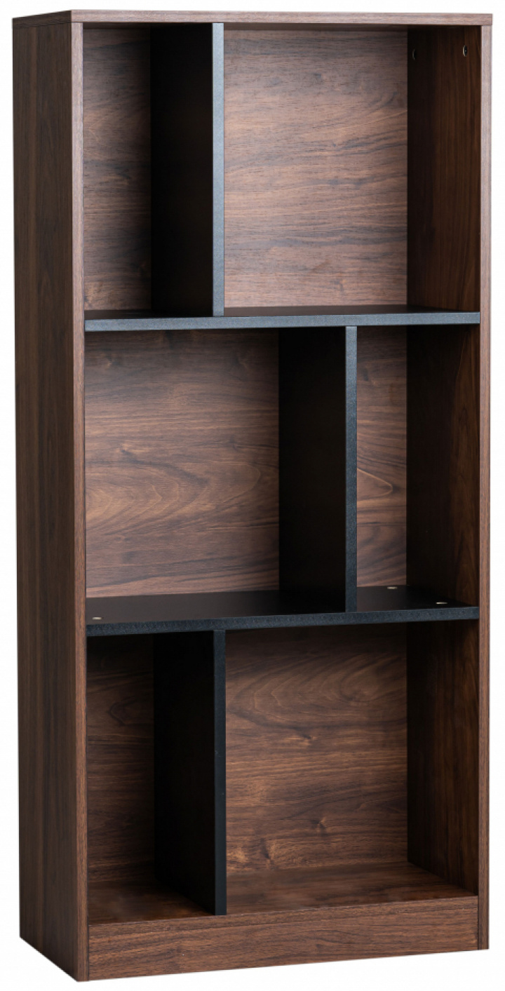 Boekenkast \'Colin\' 60x129 - Noten/Zwart in de groep Meubels / Planken & opslag / Boekenkasten bij Reforma (COLINBS05)
