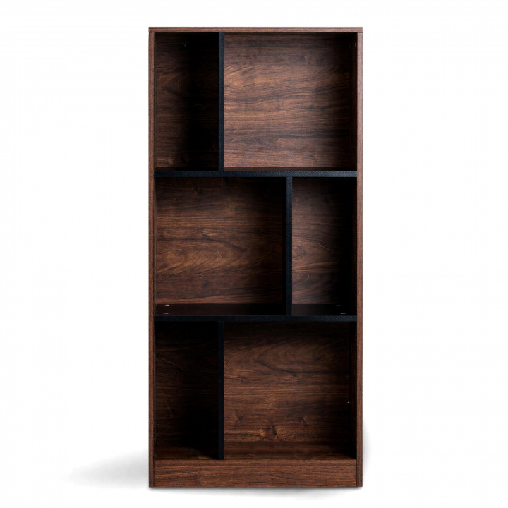 Boekenkast \'Colin\' 60x129 - Noten/Zwart in de groep Meubels / Planken & opslag / Boekenkasten bij Reforma (COLINBS05)