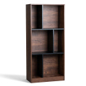 Boekenkast \'Colin\' 60x129 - Noten/Zwart
