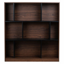 Boekenkast \'Colin\' 118x129 - Noten/Zwart