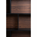 Boekenkast \'Colin\' 118x129 - Noten/Zwart