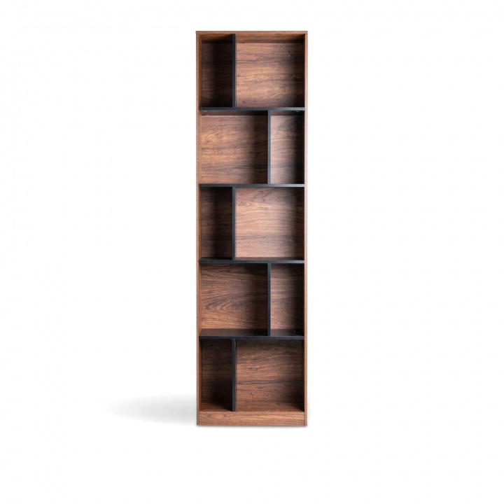 Boekenkast \'Colin\' 60x210 - Noten/Zwart in de groep Meubels / Planken & opslag / Boekenkasten bij Reforma (COLINBS08)