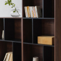 Boekenkast \'Colin\' 60x210 - Noten/Zwart