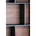 Boekenkast \'Colin\' 60x210 - Noten/Zwart