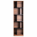 Boekenkast \'Colin\' 60x210 - Noten/Zwart