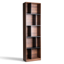 Boekenkast \'Colin\' 60x210 - Noten/Zwart