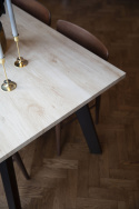 Eettafel \'Klassisk\' 140x80cm - Zwart/Eik