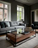 Salontafel \'Detroit\' - Walnoot/Zwart