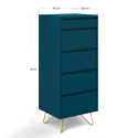 Dressoir \'Elle\' 45x110 - Turquoise/Messing