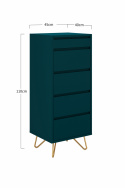 Dressoir \'Elle\' 45x110 - Turquoise/Messing