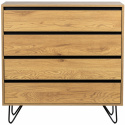 Dressoir \'Elle\' 90x90 - Eik/Zwart