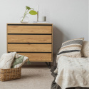 Dressoir \'Elle\' 90x90 - Eik/Zwart
