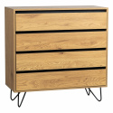 Dressoir \'Elle\' 90x90 - Eik/Zwart
