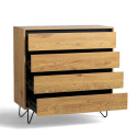 Dressoir \'Elle\' 90x90 - Eik/Zwart