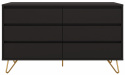 Dressoir \'Elle\' 120x70 - Zwart/Messing