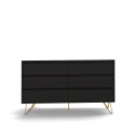 Dressoir \'Elle\' 120x70 - Zwart/Messing