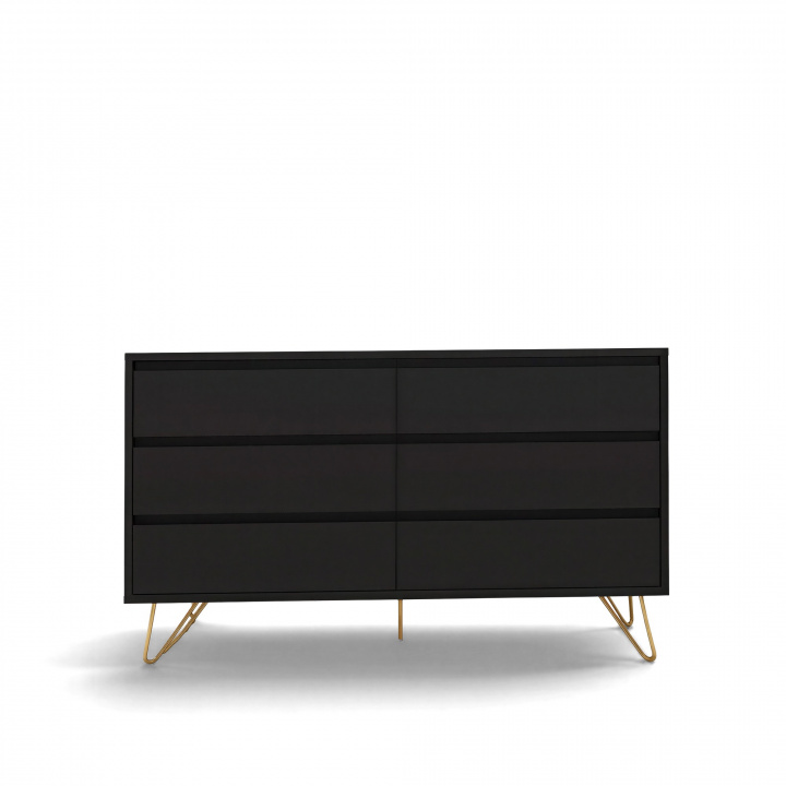 Dressoir \'Elle\' 120x70 - Zwart/Messing in de groep Meubels / Planken & opslag / Lades bij Reforma (ELLECD03-black)